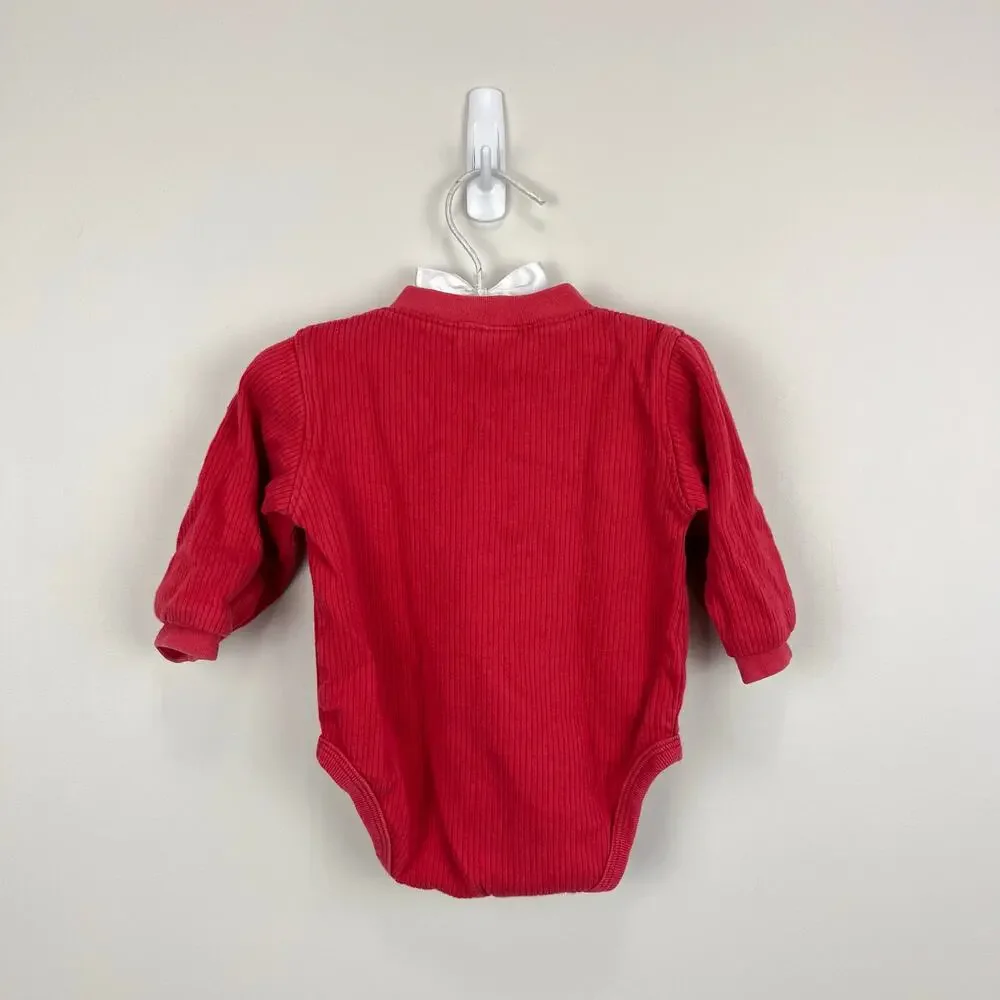 Vintage OshKosh B'gosh Ribbed Red Owl Bodysuit 6-9 Months